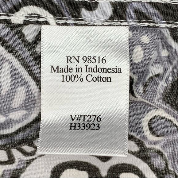 Coldwater Creek Blouse Button Down Long Sleeves Black and Gray Size PM - Picture 10 of 11